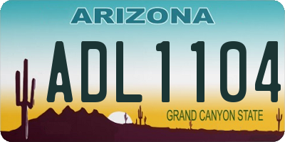 AZ license plate ADL1104