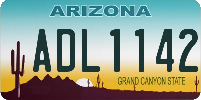AZ license plate ADL1142