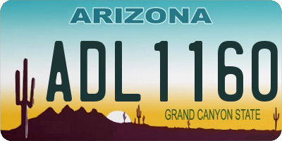 AZ license plate ADL1160