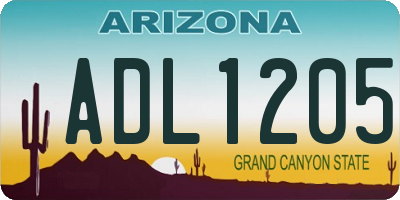 AZ license plate ADL1205