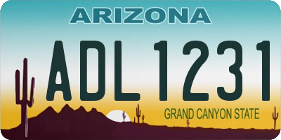 AZ license plate ADL1231