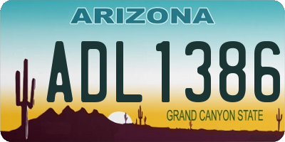AZ license plate ADL1386