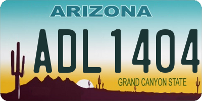 AZ license plate ADL1404