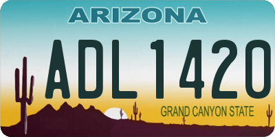 AZ license plate ADL1420