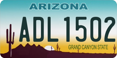 AZ license plate ADL1502