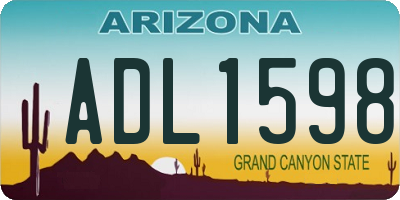 AZ license plate ADL1598