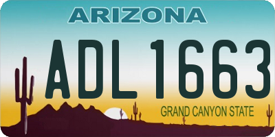 AZ license plate ADL1663