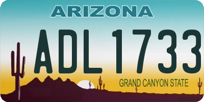 AZ license plate ADL1733