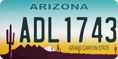 AZ license plate ADL1743