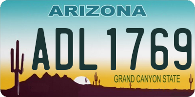 AZ license plate ADL1769