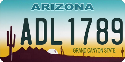 AZ license plate ADL1789