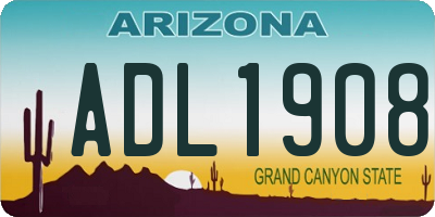 AZ license plate ADL1908
