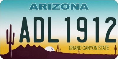 AZ license plate ADL1912