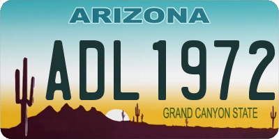 AZ license plate ADL1972