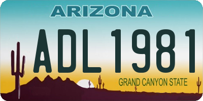 AZ license plate ADL1981