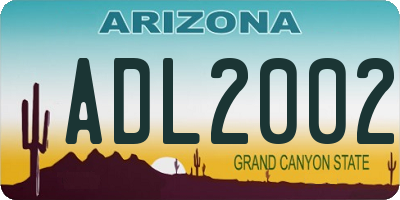 AZ license plate ADL2002