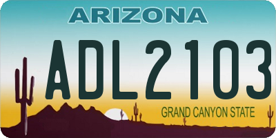 AZ license plate ADL2103