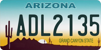 AZ license plate ADL2135