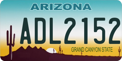 AZ license plate ADL2152