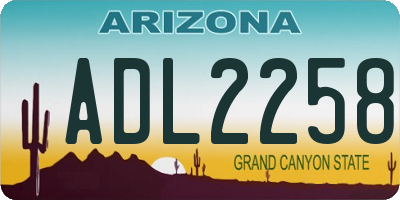 AZ license plate ADL2258
