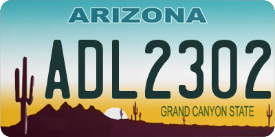 AZ license plate ADL2302