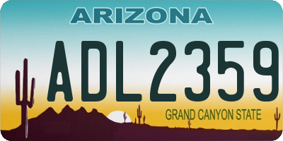 AZ license plate ADL2359