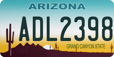 AZ license plate ADL2398