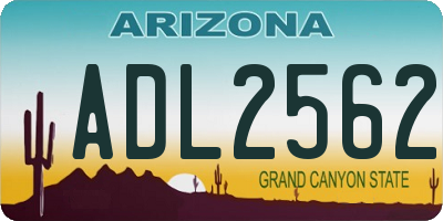 AZ license plate ADL2562