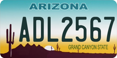 AZ license plate ADL2567