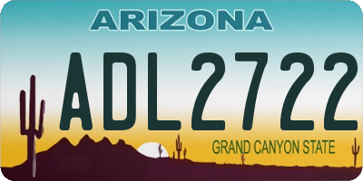 AZ license plate ADL2722