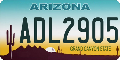 AZ license plate ADL2905
