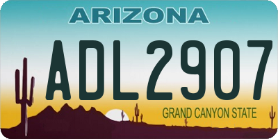 AZ license plate ADL2907