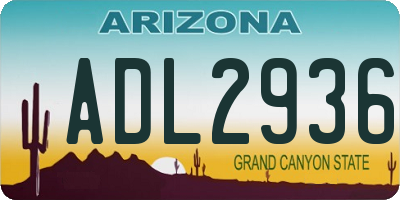 AZ license plate ADL2936