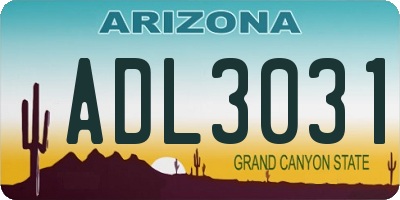 AZ license plate ADL3031