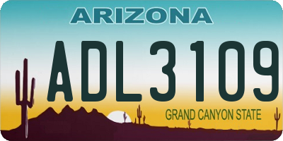 AZ license plate ADL3109