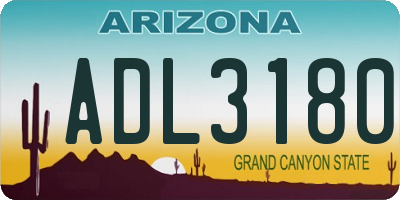 AZ license plate ADL3180