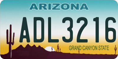 AZ license plate ADL3216