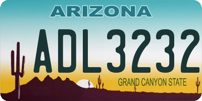 AZ license plate ADL3232