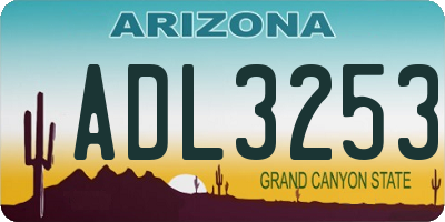 AZ license plate ADL3253