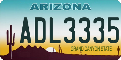 AZ license plate ADL3335