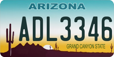 AZ license plate ADL3346