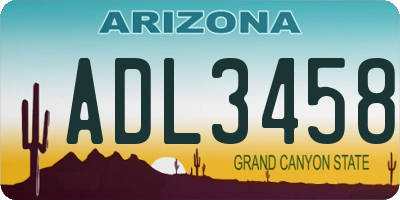 AZ license plate ADL3458