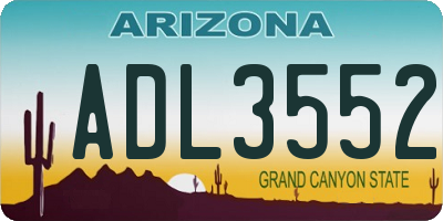 AZ license plate ADL3552