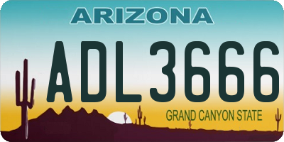 AZ license plate ADL3666