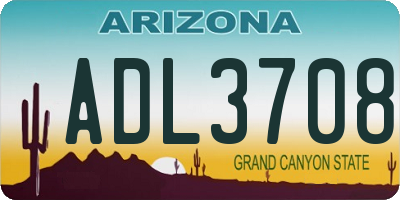 AZ license plate ADL3708