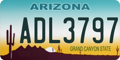 AZ license plate ADL3797