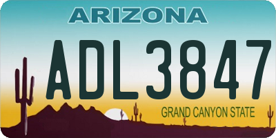 AZ license plate ADL3847