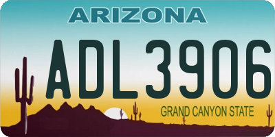 AZ license plate ADL3906