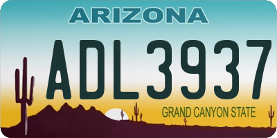 AZ license plate ADL3937