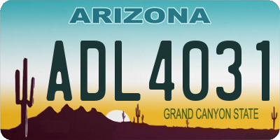 AZ license plate ADL4031
